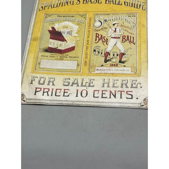 vintage metal sign 1993 NY Historical Society Spalding base ball guide READ - Picture 7 of 9